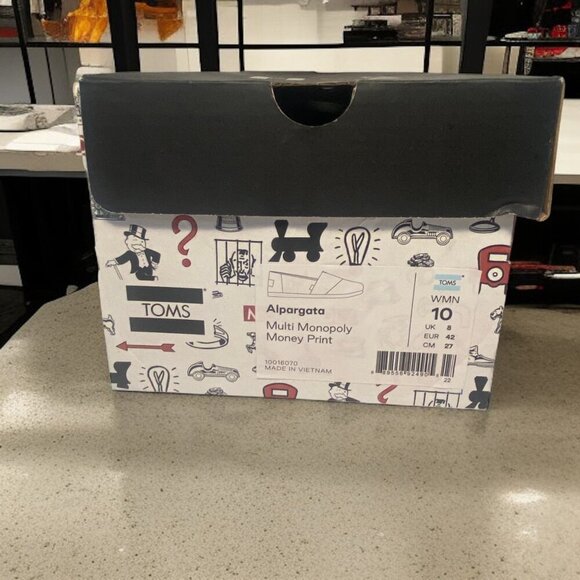 Toms X Monopoly Womens Alpargata Slip-On Shoes Size W10 Money Print Canvas - Picture 2 of 16